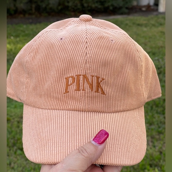 PINK VICTORIA SECRET Corduroy Baseball Hat In Golden - Picture 6 of 8